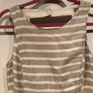 Banana republic sz 2 cream and white striped dress
